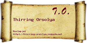 Thirring Orsolya névjegykártya